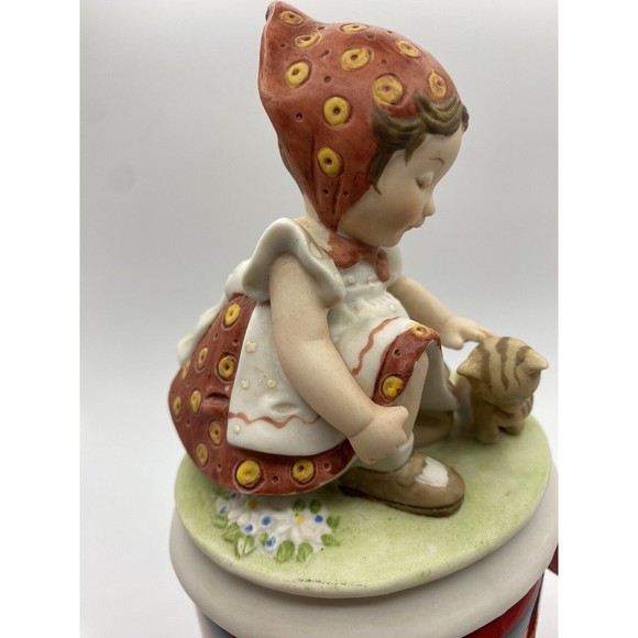 VTG Special Moments Girl Cat Figurine Gretchen Series 1 Designers' Collect 1979 - Picture 2 of 6